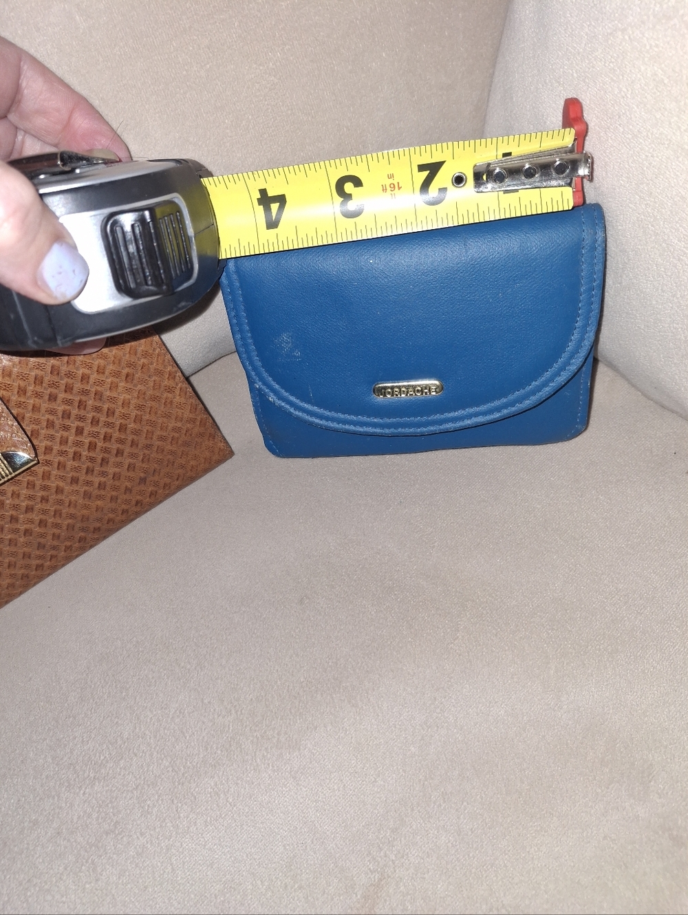 VIDA Blue Compact Wallet with Gold Accent - Picture 4 of 4
